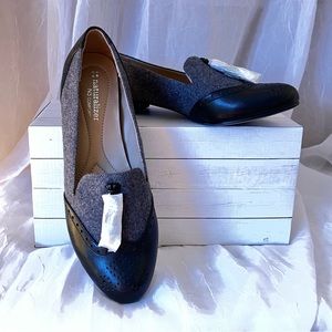 Naturalizer N5 Comfort Grey & Black Loafers